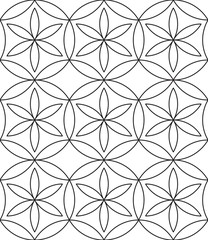 Flower of life background. Seamless pattern. Black and white. Vector illustration EPS 10