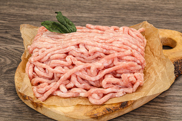 Raw pork minced meat for cooking