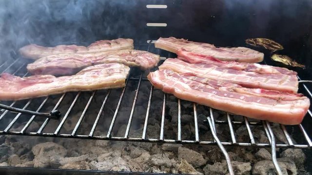 cooking meat on the bbq