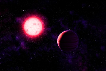 Fototapeta na wymiar Exoplanet in deep space.Elements of this image were furnished by NASA.