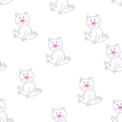 seamless pattern with cats