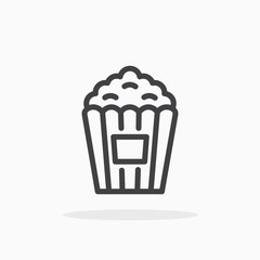 Popcorn icon in line style. Editable stroke.