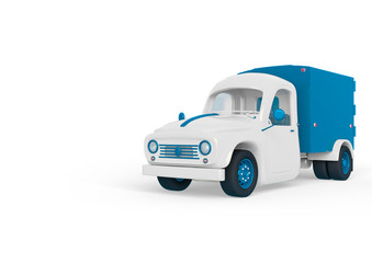delivery truck cartoon with copy space