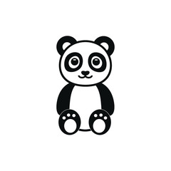 Cute panda bear icon. Cartoon character. Vector illustration.