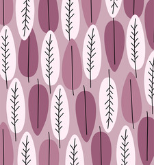 Vector Floral Background. Elegant template for prints. Print on a pink background. Pattern with leaves. Trendy and stylish wallpaper, textile, branding and packaging design, modern art. 