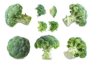 Fresh broccoli on a white isolated background