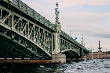 Saint Petersburg Trinity bridge at night