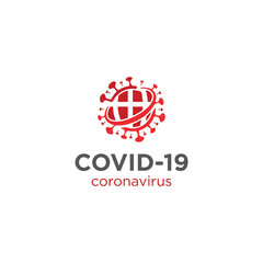 Coronavirus COVID-19 virus symbol, Prevention of covid. Global pandemic alert, Vector virus symbol