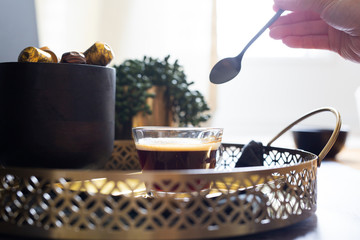 Espresso Drink on Tray