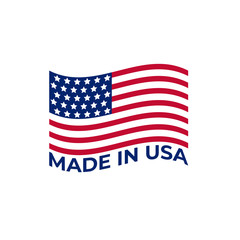 Made in USA label. American banner template. Vector illustration.