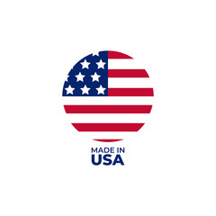 Made in USA label. American banner template. Vector illustration.