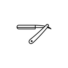 straight razor line illustration icon on white background