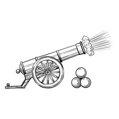 An ancient cannon with gun cores