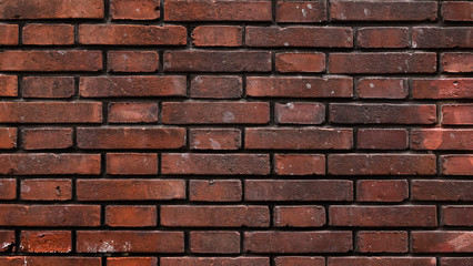 Abstract brick wall background, closeup. Brown brick wall texture.