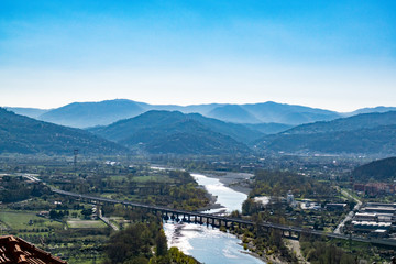 Naklejka premium bridge on Fiume Magra River