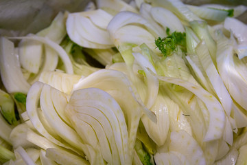 Close up of some sliced fennel