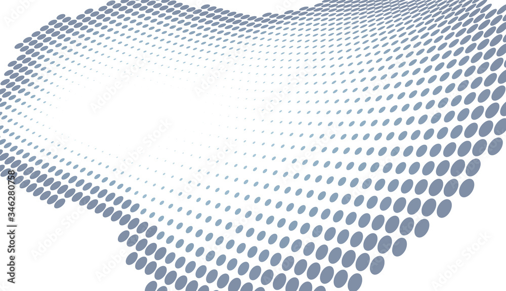 Aufkleber Simple curved dotted surface with halftorne effeect. Vector graphics