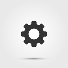 Black gear icon. Simple flat design. Vector illustration