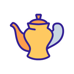 porcelain teapot icon vector. porcelain teapot sign. color symbol illustration