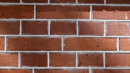Abstract brick wall background, closeup. Red brick wall texture.