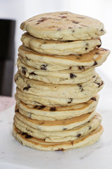 Chocolate chip pancake stack