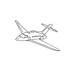Fototapeta na wymiar Vector hand drawn doodle sketch airplane isolated on white background