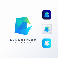 Naklejka premium colorful social media logo design ready to use