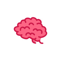 brain doodle icon, vector illustration