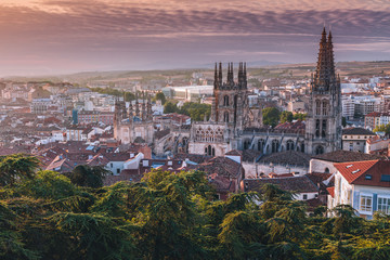 Naklejka premium Burgos Cathedral at sunrise