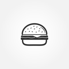 Hamburger icon. Fast food icon. Burger sign or symbol. Vector illustration.