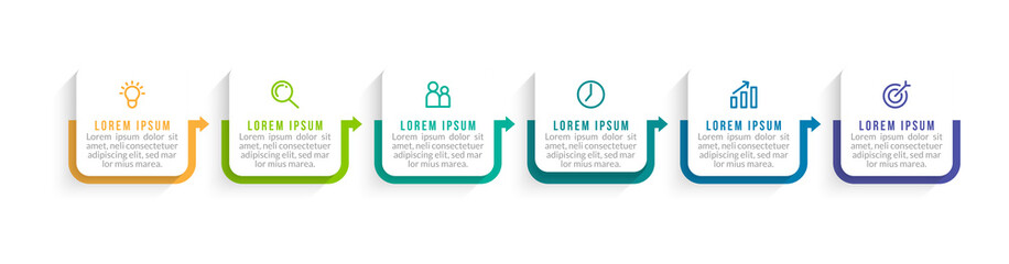Minimal infographic template design with numbers 6 options or steps.