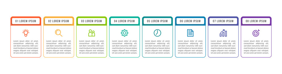 Minimal infographic template design with numbers 8 options or steps.
