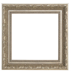 Silver frame. Isolated object on a white background.