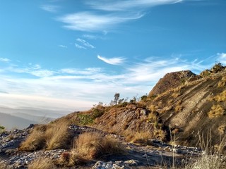 mountain landscape with blue sky
