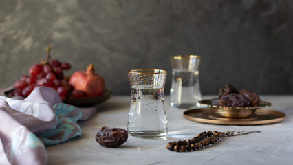 Iftar is evening meal during month of Ramadan, starts with water and dried dates.