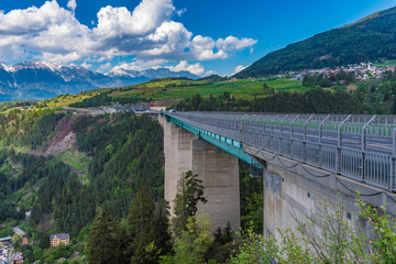 Blick auf Europabrücke, Brenner Autobahn, Tirol
