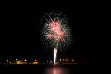 fireworks over the sea