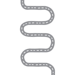 Vector hand drawn doodle sketch gray childish road isolated on white background