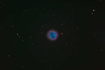 Obraz na płótnie Canvas The Owl Nebula Messier 97 in the constellation Ursa Major photographed with a Maksutov telescope from Mannheim in Germany.
