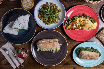 Set of healthy food