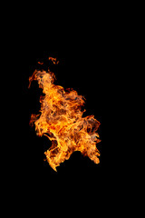 Fire isolated on black background