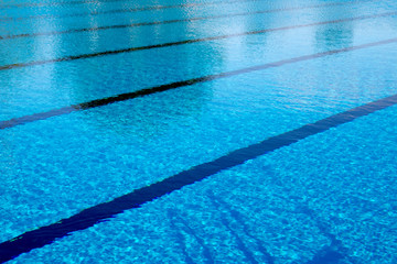 Olympic pool with a blue water