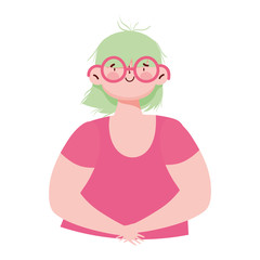 young woman female cartoon avatar isolated icon design