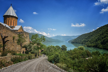 Fototapeta na wymiar Georgia, Ananuri, Ananuri Fortress complex