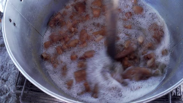 Cooking Mexican Carnintas and Chicharones