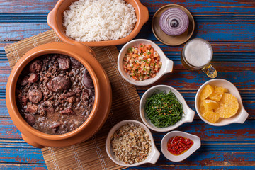 
Feijoada. Typical Brazilian food with black beans, pork meat and sausage