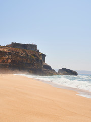 Fototapeta na wymiar Praia da Nazaré e Praia do Norte, férias, 2019