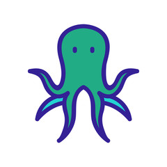 octopus seafood animal icon vector. octopus seafood animal sign. color symbol illustration