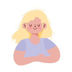 young woman female cartoon avatar isolated icon design