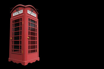 Obraz premium red english telephone box 3D render